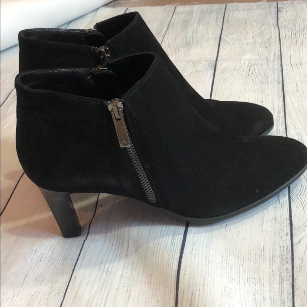 Aquatalia Dona Suede Heeled Kitten Ankle Booties - Picture 6 of 13